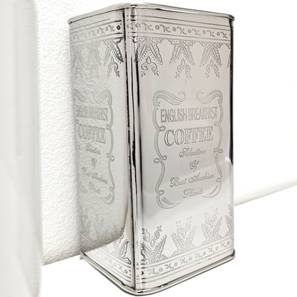 Vintage English Breakfast Coffee Steel Tin Canister & Lid - Picture 1 of 13